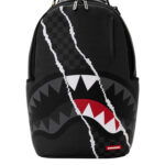 תיק גב ספרייגראונד SPRAYGROUND שחור אפור Center Rip Revealing Gray תבליט כריש קרעים למחשב