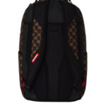 תיק גב ספרייגראונד SPRAYGROUND שחור חום Brown and Cream Drip Check תבליט כריש משבצות נוזלות למחשב