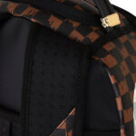תיק גב ספרייגראונד SPRAYGROUND שחור חום Brown and Cream Drip Check תבליט כריש משבצות נוזלות למחשב