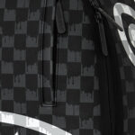 תיק גב ספרייגראונד SPRAYGROUND שחור אפור Black and White Drip Check תבליט כריש משבצות נוזלות למחשב