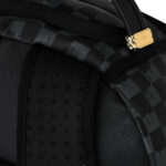 תיק גב ספרייגראונד SPRAYGROUND שחור אפור Black and White Drip Check תבליט כריש משבצות נוזלות למחשב