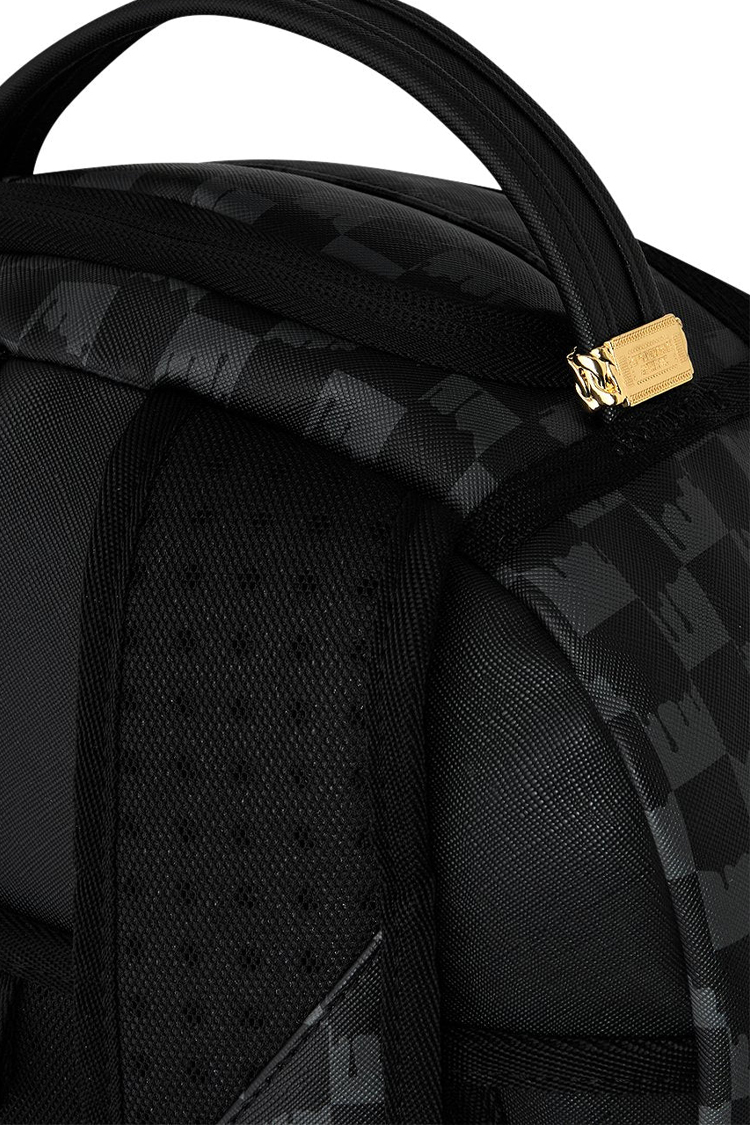 תיק גב ספרייגראונד SPRAYGROUND שחור אפור Black and White Drip Check תבליט כריש משבצות נוזלות למחשב