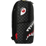 תיק גב ספרייגראונד SPRAYGROUND שחור Sharks In Paris WTF Bubbly תבליט כריש סמיילי למחשב