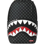 תיק גב ספרייגראונד SPRAYGROUND שחור Sharks In Paris WTF Bubbly תבליט כריש סמיילי למחשב