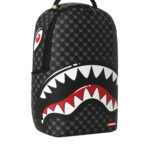 תיק גב ספרייגראונד SPRAYGROUND שחור Sharks In Paris WTF Bubbly תבליט כריש סמיילי למחשב
