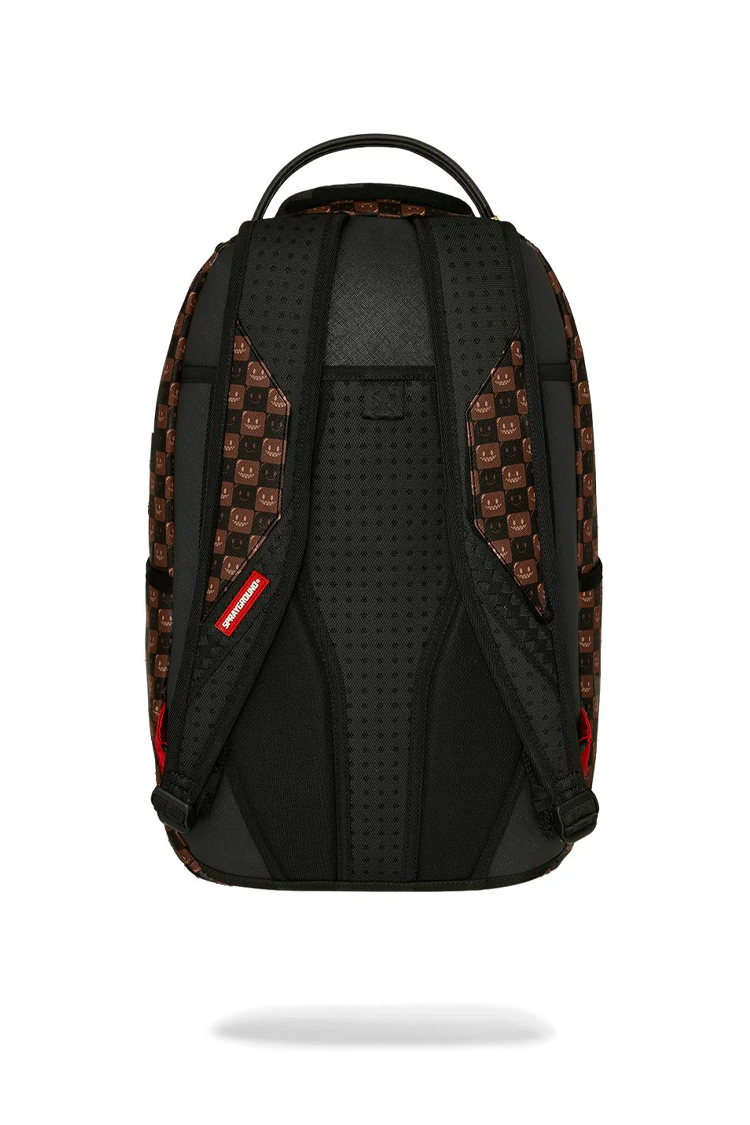 תיק גב ספרייגראונד SPRAYGROUND שחור חום Sharks In Paris WTF Bubble תבליט כריש סמיילי למחשב