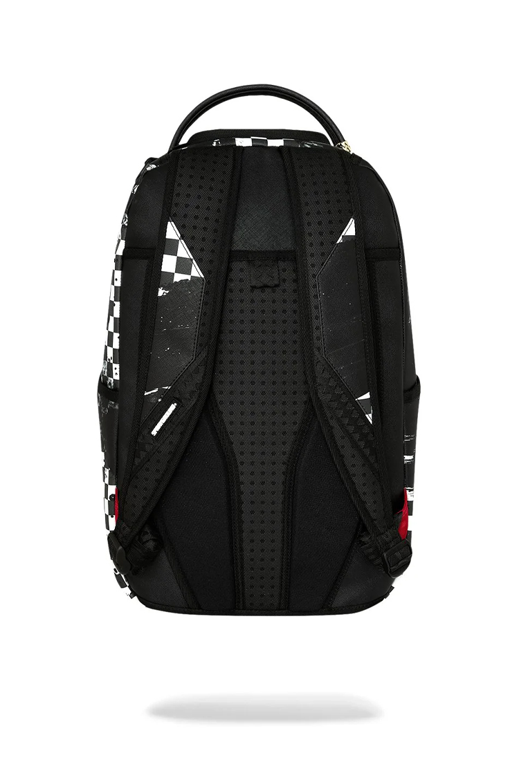 תיק גב ספרייגראונד SPRAYGROUND שחור לבן Painted Over Check תבליט כריש משבצות למחשב