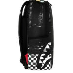 תיק גב ספרייגראונד SPRAYGROUND שחור לבן Painted Over Check תבליט כריש משבצות למחשב