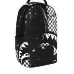 תיק גב ספרייגראונד SPRAYGROUND שחור לבן Painted Over Check תבליט כריש משבצות למחשב