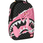 תיק גב ספרייגראונד SPRAYGROUND שחור ורוד Pink Panther On The Run תבליט כריש הפנתר הוורוד למחשב