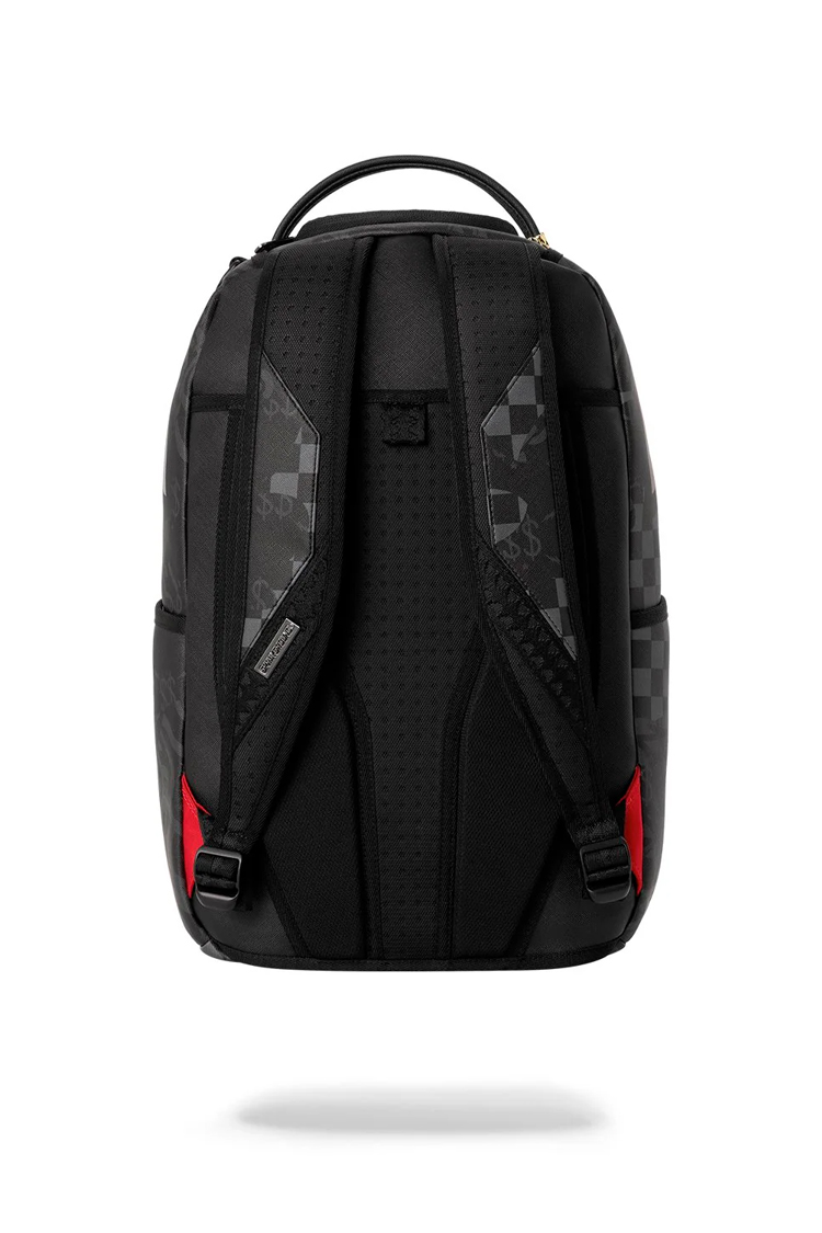 תיק גב ספרייגראונד SPRAYGROUND שחור אדום 4AM Red Shark תבליט כריש שלשלאות למחשב