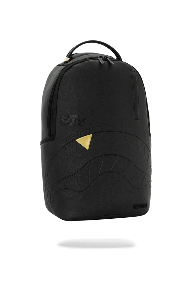 תיק גב ספרייגראונד SPRAYGROUND שחור Embossed Gold Tooth תבליט כריש שיני זהב למחשב