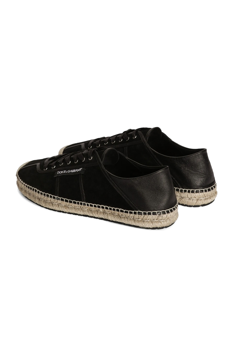 נעלי אספרדיל דולצה וגבאנה DOLCE&GABBANA שחור גברים נעליים espadrilles in split עור עגל חבל