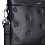 תיק קלאץ AINKER אינקר שחור גברים תיק יד 815 Clutch Leather עור חצי מבריק רוכסן כרטיסים הטבעת לוגו