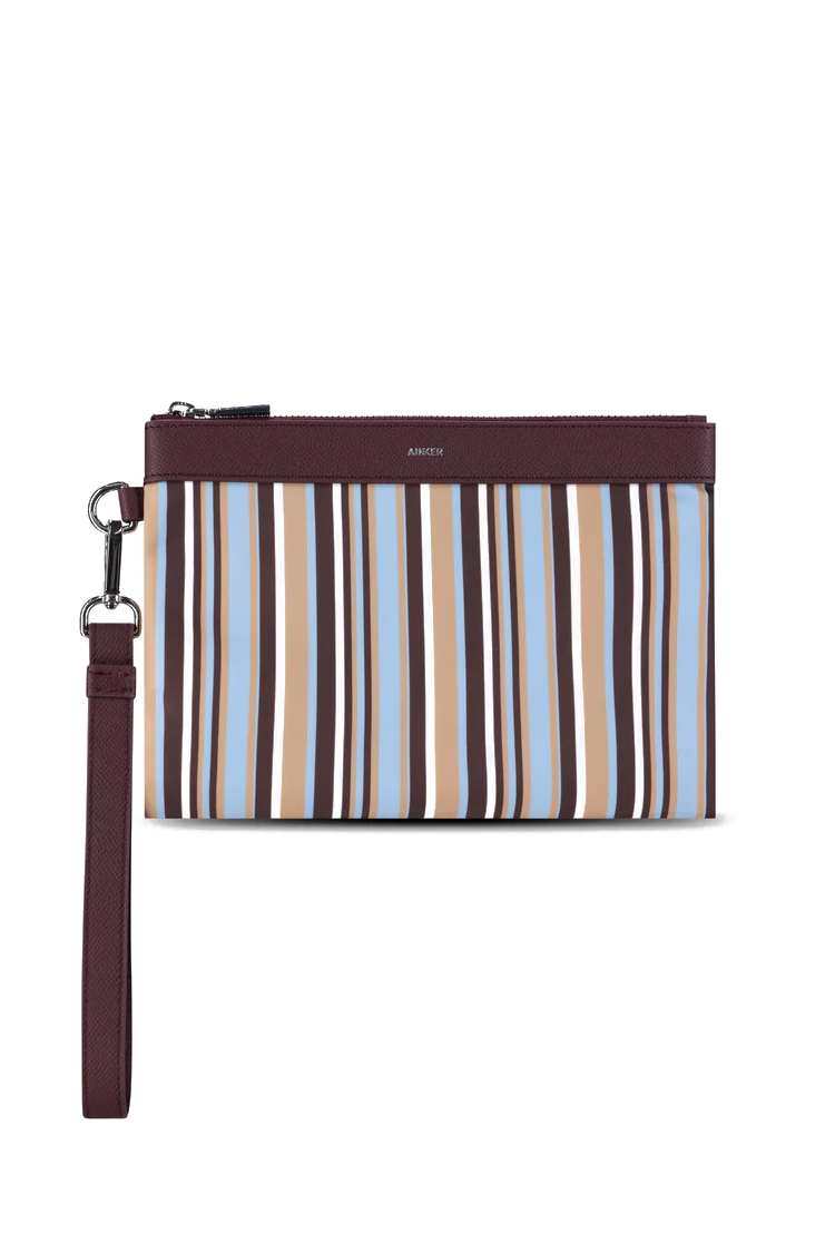 תיק קלאץ AINKER אינקר צבעוני גברים תיק יד Stripe 815 ניילון עור חצי מבריק רוכסן כרטיסים