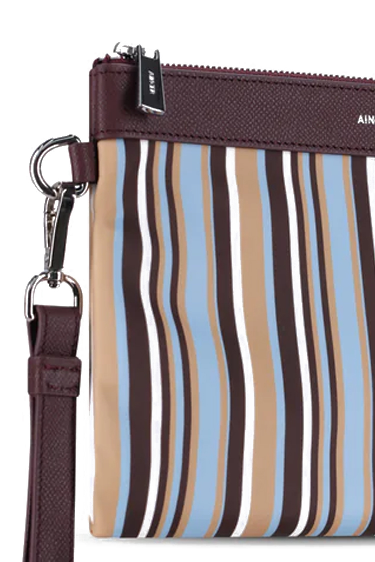 תיק קלאץ AINKER אינקר צבעוני גברים תיק יד Stripe 815 ניילון עור חצי מבריק רוכסן כרטיסים
