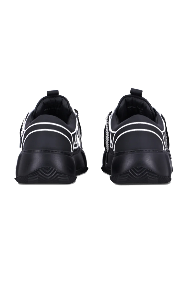 סניקרס עור AINKER אינקר שחור גברים נעליים Round Ball Leather גזרת מיד סוליה משוננת