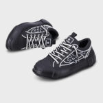 סניקרס עור AINKER אינקר שחור גברים נעליים Round Ball Leather גזרת מיד סוליה משוננת