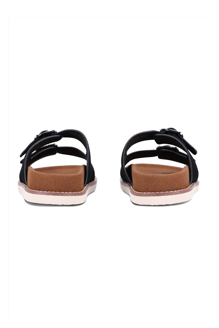 כפכפי זמש AINKER אינקר שחור גברים כפכפים Ascot Black Suede מדרס שעם אבזמי מתכת