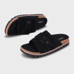כפכפי זמש AINKER אינקר שחור גברים כפכפים Regent Suede מדרס שעם רצועה אחת סקוץ