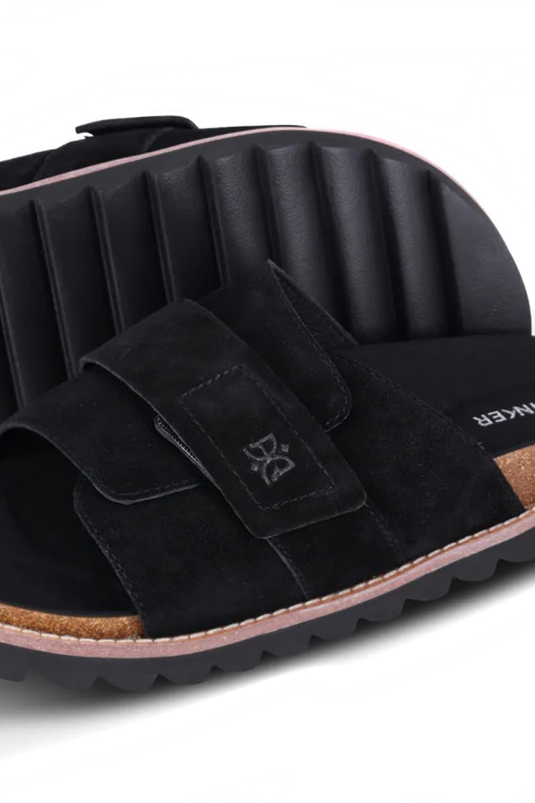 כפכפי זמש AINKER אינקר שחור גברים כפכפים Regent Suede מדרס שעם רצועה אחת סקוץ