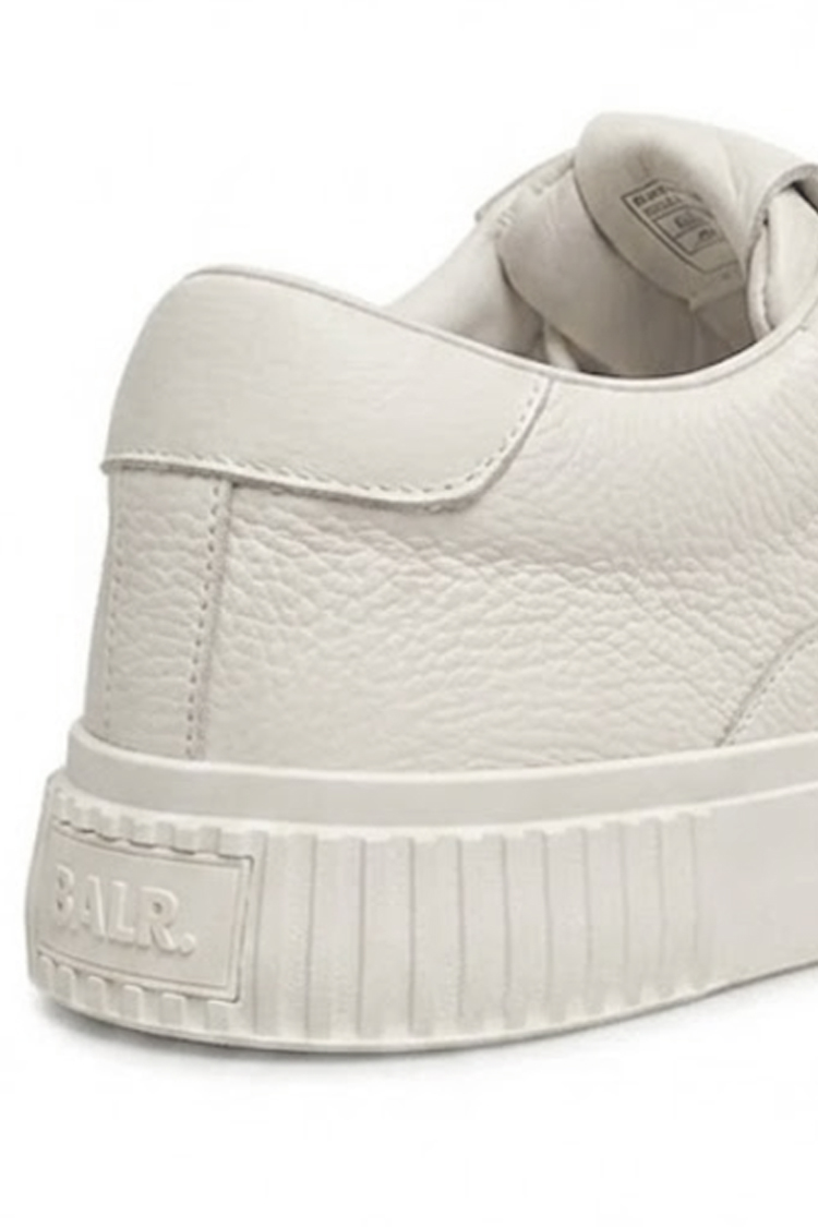 נעלי סניקרס באלר BALR גברים לבנות גזרת MID עור גרעיני סוליה עבה לוגו גפה