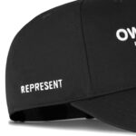 כובע בייסבול REPRESENT רפרזנט שחור גברים כובע מצחיה Owners Club רקמה קדמית רצועה מתכווננת