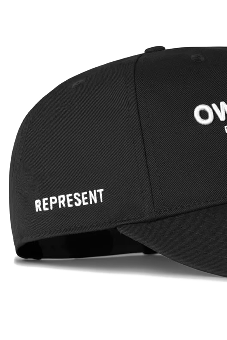 כובע בייסבול REPRESENT רפרזנט שחור גברים כובע מצחיה Owners Club רקמה קדמית רצועה מתכווננת