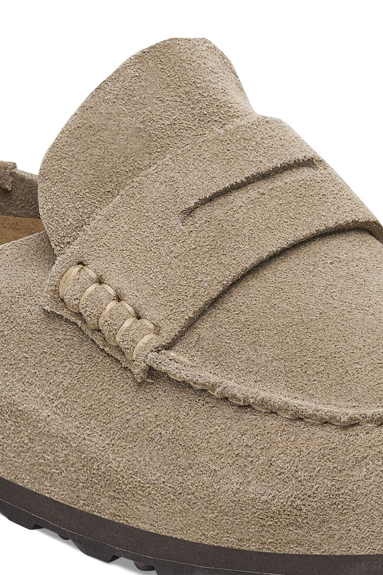 נעלי מוקסין בירקנשטוק BIRKENSTOCK נשים חום זמש Naples Wrapped מדרס שעם סוליית EVA