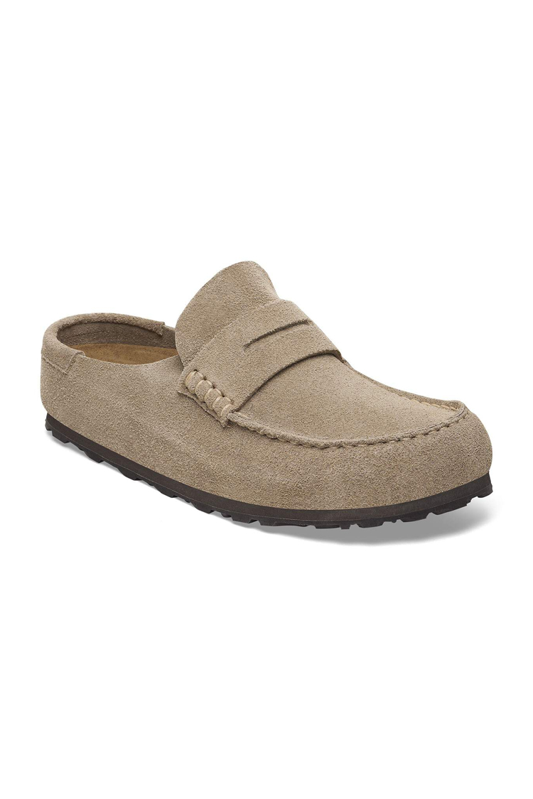 נעלי מוקסין בירקנשטוק BIRKENSTOCK נשים חום זמש Naples Wrapped מדרס שעם סוליית EVA