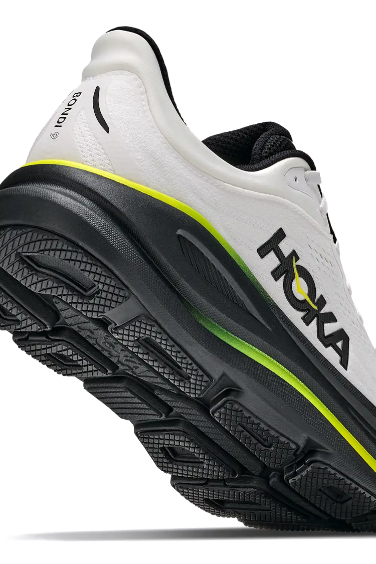 נעלי ספורט הוקה HOKA גברים נשים לבן/צהוב הליכה ריצת כביש דגם בונדי 9 Bondi 9 סוליה עבה