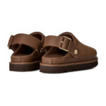 כפכפי עור אג UGG נשים חום כהה עור נובוק סוליית EVA דגם Goldenstar villa clog רצועת עור