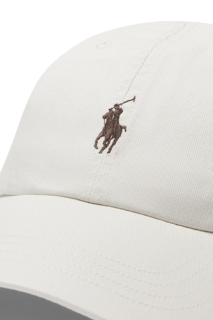 כובע בייסבול פולו ראלף לורן POLO RALPH LAUREN גברים נשים קרם שמנת כותנה רקמת לוגו פוני