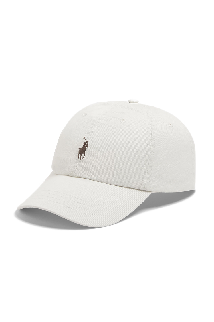 כובע בייסבול פולו ראלף לורן POLO RALPH LAUREN גברים נשים קרם שמנת כותנה רקמת לוגו פוני