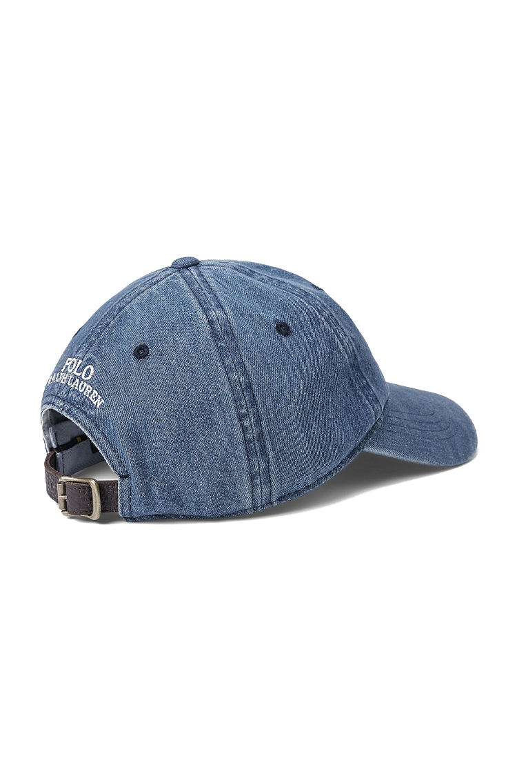 כובע בייסבול פולו ראלף לורן POLO RALPH LAUREN גברים נשים ג’ינס דנים כחול רצועת עור רקמת לוגו פוני דגם Polo Pony