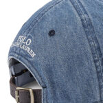 כובע בייסבול פולו ראלף לורן POLO RALPH LAUREN גברים נשים ג’ינס דנים כחול רצועת עור רקמת לוגו פוני דגם Polo Pony