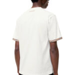 טי שירט ברברי BURBERRY לבן כותנה גזרה נינוחה דגם Check trim רקמת לוגו משובץ בשרוולים