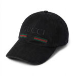 כובע בייסבול גוצ’י GUCCI גברים נשים שחור כותנה רקמת לוגו GG פסי גוצ’י דגם Hat with Embroidery