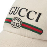 כובע בייסבול גוצ’י GUCCI גברים נשים קרם כותנה רקמת לוגו GG פסי גוצ’י דגם Hat with Embroidery