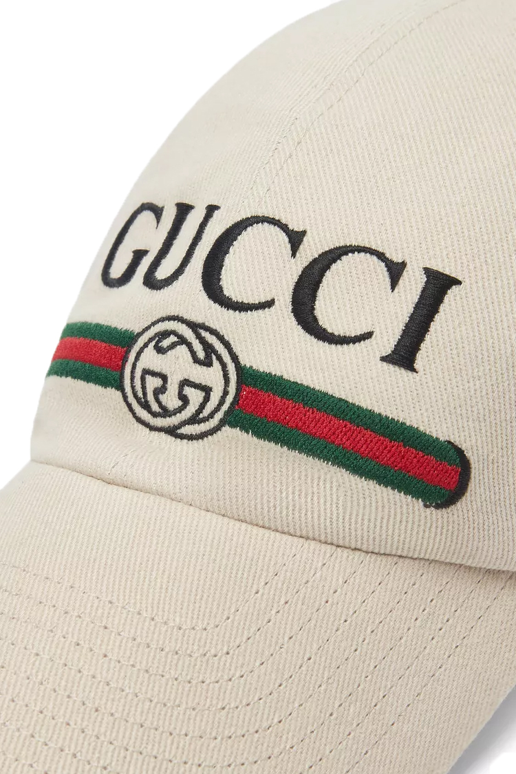 כובע בייסבול גוצ’י GUCCI גברים נשים קרם כותנה רקמת לוגו GG פסי גוצ’י דגם Hat with Embroidery