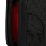 תיק סלינג ספרייגראונד SPRAYGROUND שחור פוליויניל מעטפת קשיחה תבליט כריש דגם Raised check hard shell רצועה מתכווננת