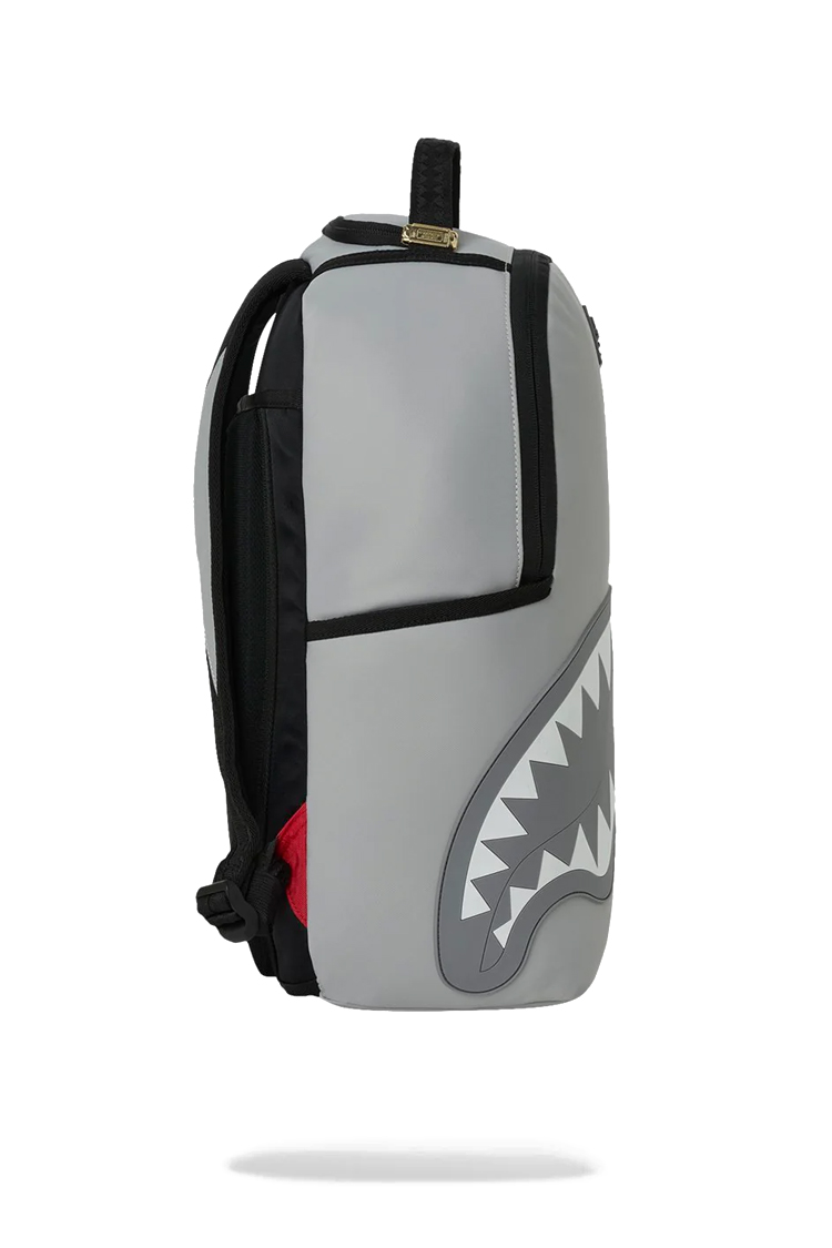 תיק גב ספרייגראונד SPRAYGROUND גברים נשים אפור ניילון רקמת כריש דגם Shark central tonal תא למחשב