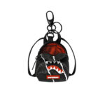 מחזיק מפתחות ספרייגראונד SPRAYGROUND שחור תיק גב מיני קרעים כריש דגם Center rip revealing check אבזם מטאלי