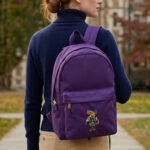 תיק גב פולו ראלף לורן POLO RALPH LAUREN סגול כותנה מחשב נייד דובי פולו Polo Bear כיסי בקבוקים