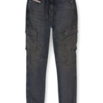 מכנס ג’ינס דיזל DIESEL גברים שחור קרגו דגם 2051 D-URSY JOGG פאנלים כיסי צד גומי קרסול