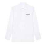 חולצה מכופתרת ז’יבנשי GIVENCHY לבן כותנה מחויטת דגם Stamp embroidery רקמת לוגו חזה