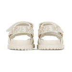 סנדלי דיור לנשים DIOR לבן עור כותנה אבזם זהב דגם Dioract Sandal מדרס אנטומי