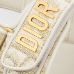 סנדלי דיור לנשים DIOR לבן עור כותנה אבזם זהב דגם Dioract Sandal מדרס אנטומי