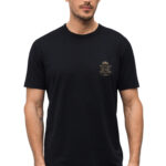 חולצת טי שירט דולצ’ה וגבאנה DOLCE GABBANA גברים שחורה גזרה קלאסית כותנה רקמת כתר לוגו חזה