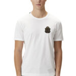 חולצת טי שירט דולצ’ה וגבאנה DOLCE GABBANA גברים לבן גזרה קלאסית כותנה רקמת כתר לוגו חזה
